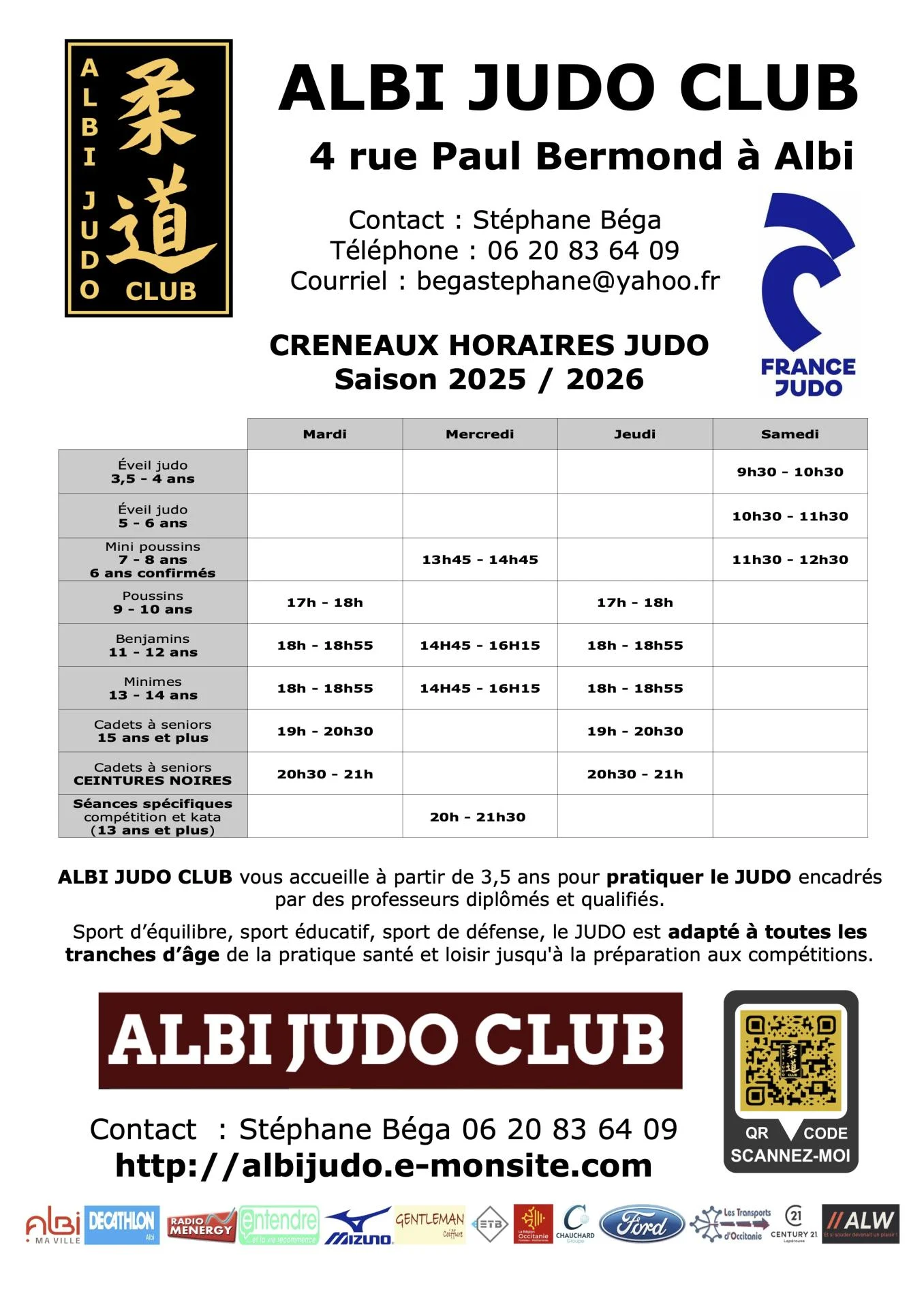 Horaires ajc 2025 2026