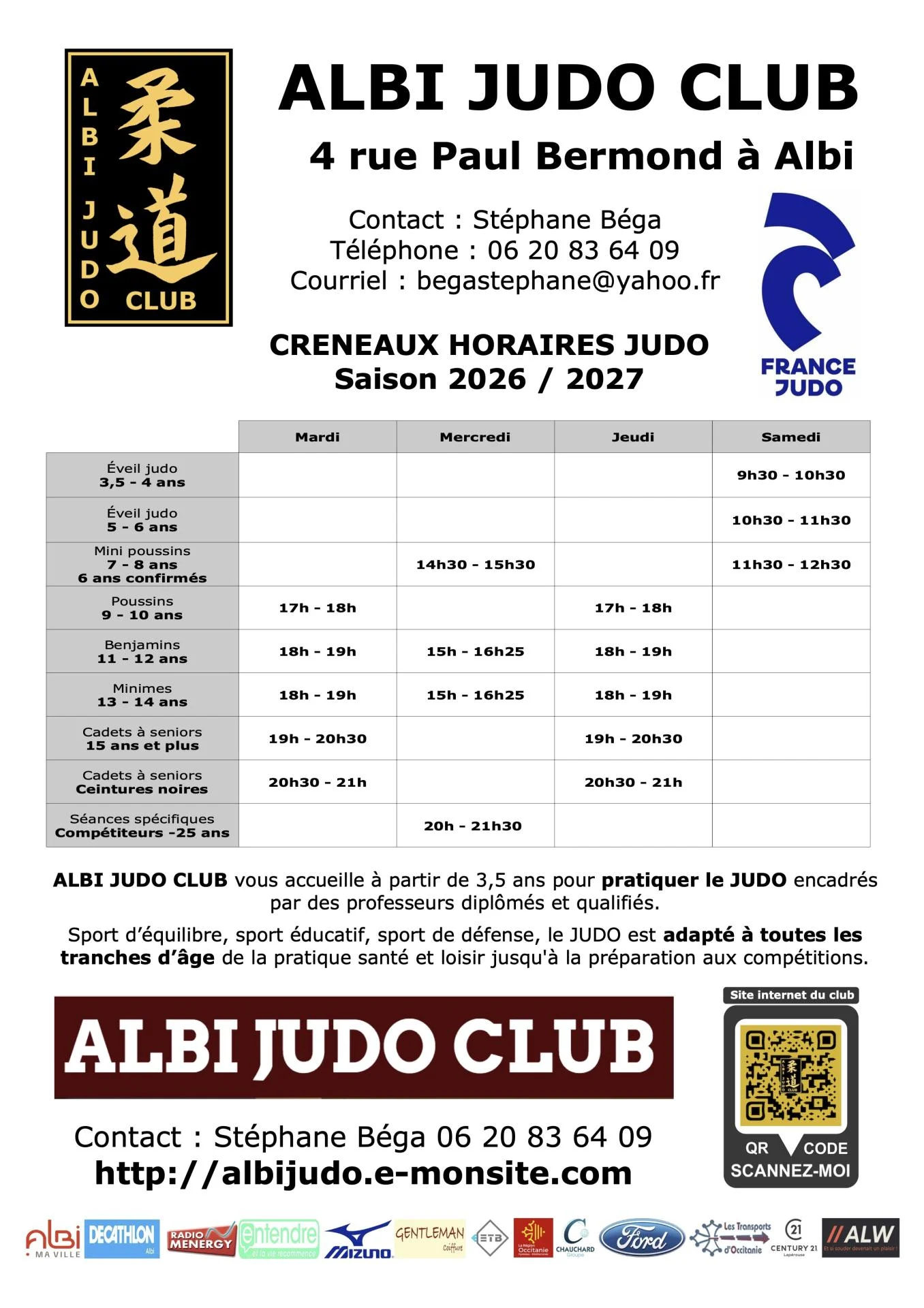 Horaires ajc 2026 2029